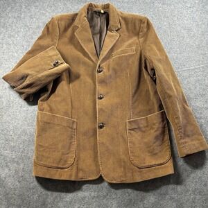 Vtg Abercrombie & Fitch Corduroy Blazer Mens L Brown 3-Button Sport Coat Jacket